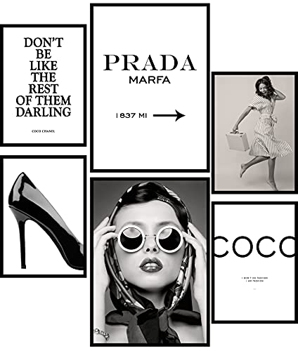 Urhome Poster Set Coco A3 Bilder für Schlafzimmer Esszimmer Wohnzimmer Deko (2x A3 + 4x A4) Kunstdruck 6 teilig Wandposter Motive Bilderwand ungerahmt