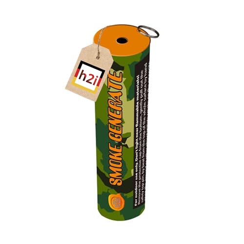 h2i Rauchgenerator mit Reißzünder| 1 Stück | Orange | +/- 180 sec | Rauch Vulkan Fontäne | Rauchtopf Rauchgenerator Rauchbombe | dichter kräftiger Rauch | Ganzjahresfeuerwerk Kat T1/F1