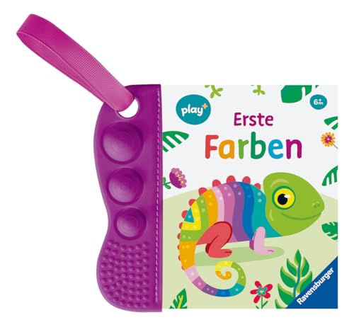 Ravensburger Play+ flip&pop: Erste Farben (Mein allererstes Beißbuch), Baby-Buch ab 6 Monate, Badebuch mit Pop-Its: Mein allererstes Beißbuch