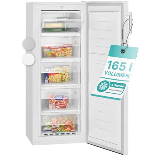 Bomann® großer Gefrierschrank freistehend | 165 Liter Nutzinhalt für Lebensmittel | 5 Schubladen | Freezer Eisschrank Froster | wechselbarer Türanschlag inkl. Eiswürfelschale | GS 7317.1 weiß
