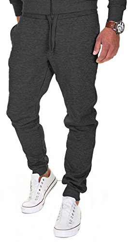MERISH Jogginghose Herren Jogger Männer Baumwolle Jungen Slim Fit 211, Anthrazit, L