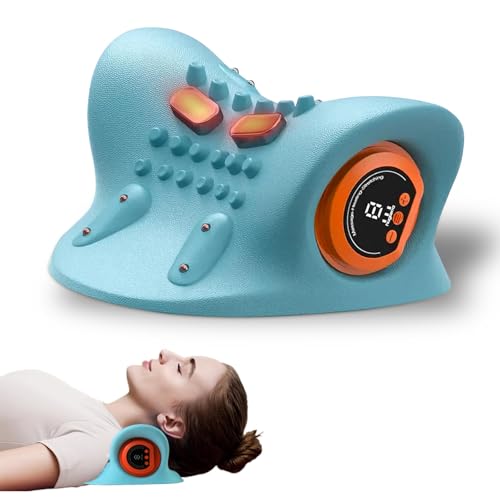 Nackenmassagegerät mit Wärme, 3D-Nackenmassage, Kabelloses Massagegerät für Nacken, 3 Modi & 6 Intensitätsstufen