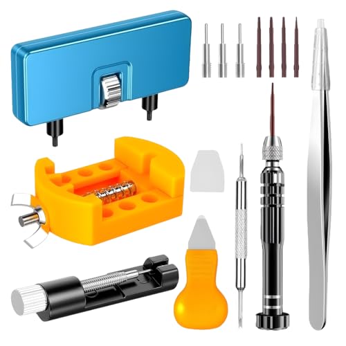 Uhrenwerkzeug 7 Teiliges Uhrmacherwerkzeug Set Bestehend Einem Uhrenöffner, Schraubendrehern und Anderen Uhr Batteriewechsel Werkzeug zum Auswechseln von Uhrenbatterien, Einstellen von Armbändern
