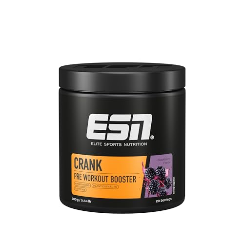ESN Crank, Blackberry, 380g, Pre Workout Booster mit Koffein, vegan - made in Germany