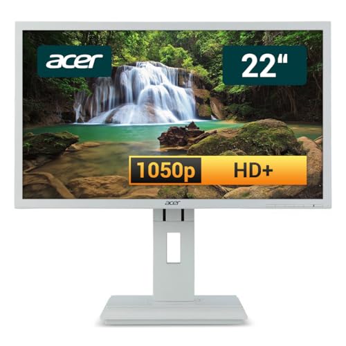 acer B226WLwmdpr 22 Zoll Business Computer Monitor, Desktop Gaming Monitor, HD+ (VGA - DisplayPort - DVI - Lautsprecher - VESA), PC Bildschirm, hellgrau (Generalüberholt)