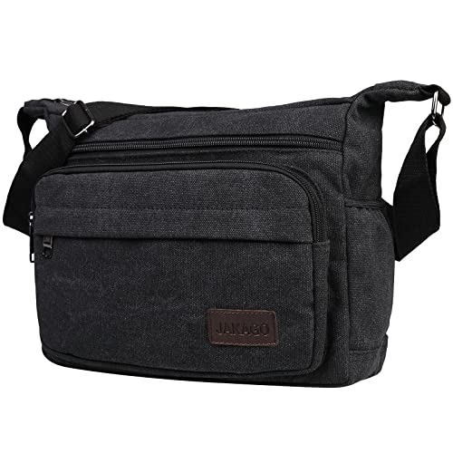 JAKAGO Umhängetasche Herren, Multi-Tasche Schultertaschen,Arbeitstaschen Herren & Damen,für Outdoor,Reisen,Arbeiten,täglicher Gebrauch (Schwarz)