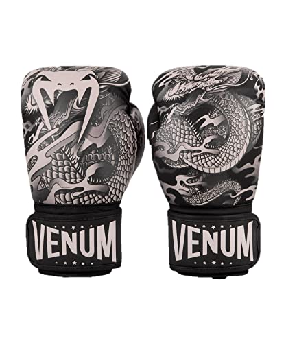 Venum, Dragon's Flight Boxhandschuhe, Unisex Erwachsene, 12 Oz, Schwarz/Sand