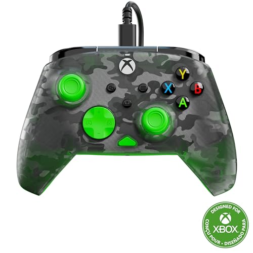 Turtle Beach Rematch Core Ghost Schwarz Camo/Grün Wired Gaming Controller – Lizenziert für Xbox Series X und S, Xbox One und Windows PCs
