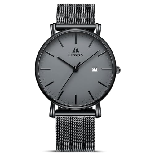 LN LENQIN Herren Uhr Edelstahl Uhren Herren wasserdichte Armbanduhr Analoge Quarzuhr Mode Uhren für Männer