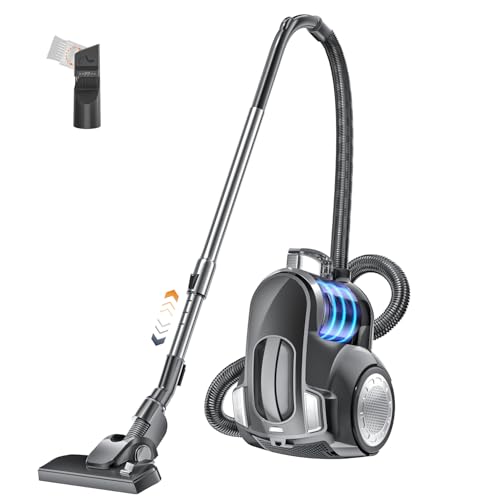 Beutelloser Staubsauger 1200W starke Saugleistung,Kompakt Leicht Bodenstaubsauger ohne Beutel,Leiser <70dB,2,5L Staubbehälter,Bodendüse für Hartböden Teppiche,Waschbarer HEPA-Filter, langes Kabel