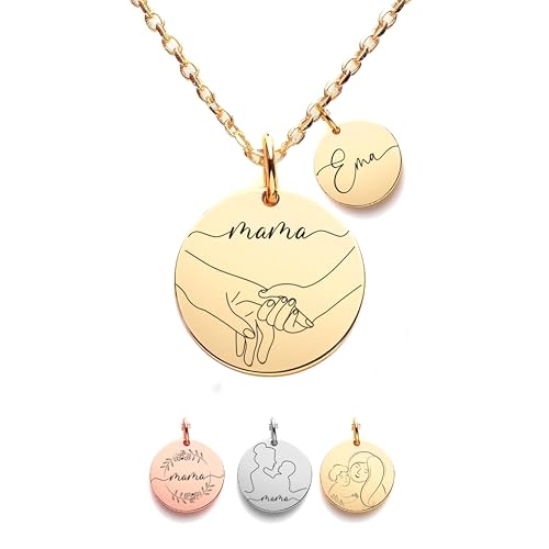 XELLENZ – Personalisierte Namenskette aus wasserfestem Edelstahl | bedeutungsvolles Geschenk für Mama mit individueller Gravur | Minimalistische Damen Halskette in Gold, Silber & Roségold