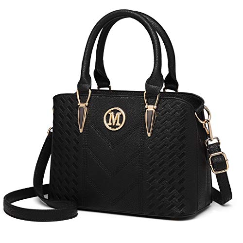 Miss Lulu Handtasche Damen mittelgroß klassisch Henkeltasche Schultertasche mit Lychee Muster mehreren Innentaschen Umhängetasche Arbeit Freizeit Alltags Tasche