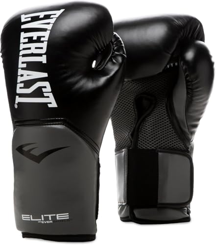 Everlast Unisex – Erwachsene Boxhandschuhe Pro Style Elite Glove Handschuhe Schwarz / Grau 14oz