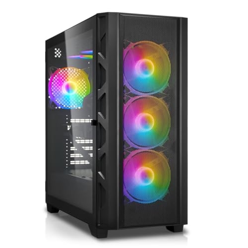 Gaming PC Ryzen 7 5700X 8X 4.6 GHz, 32 GB DDR4 RAM High Speed, 1TB M.2 SSD, RTX 5060 8GB, Win 11 Pro - GamerPC für 1080P