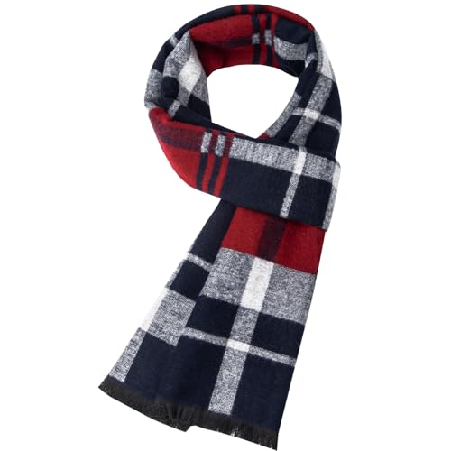 Kotashion Herren Winterschal Modischer Business Karo schal Warmer Weicher und Hautfreundlicher Herrenschal Geschenke für Männer