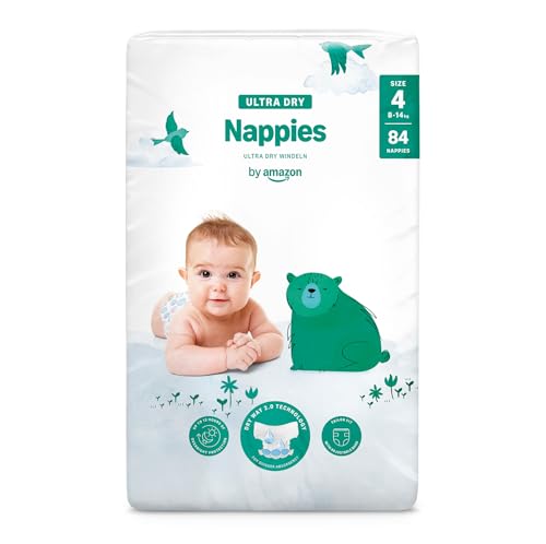 By Amazon Ultra Dry Windeln Größe 4 (8-14 kg), Weiß, 84 Stück (1-er Pack) (Früher Unter Der Marke Mama Bear, Identisches Produkt)