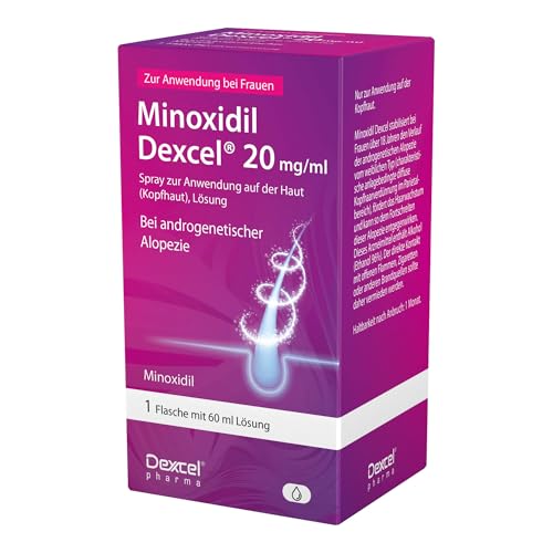 Minoxidil Dexcel 20 mg/ml Spray für Frauen zur Anwendung auf der Haut (Kopfhaut), 60 ml Lösung