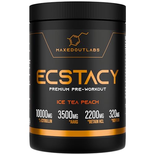 Maxedoutlabs ECSTACY Pre Workout Booster - Premium Pump Preworkout & Trainingsbooster mit 40 Portionen | Gym, Fitness Pulver Energy | Hardcore Trainings Pre-workout | Boost Training (Icetea Pfirsich)