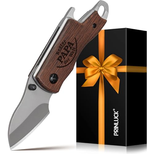 Geschenke für Papa Vatertag Geburtstag, Klappmesser Holzgriff, Weihnachtsgeschenke für Papa, Taschenmesser, Geschenk Geburtstag Vatertag, Multitool Camping Gadgets Wandern Angeln, Outdoor Messer