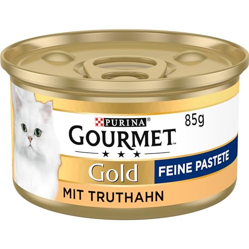 Gourmet Gold Feine Pastete Katzenfutter nass, mit Truthahn, 12er Pack (12 x 85g)
