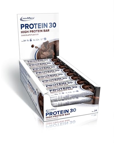 IronMaxx Protein 30 Eiweißriegel – Schokolade - 24x35g | High Protein Bar 30% Eiweiß, Low Carb & zuckerreduziert | Vitaminreicher Fitness Snack für Muskelaufbau & Diät