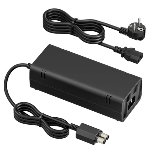 Polerty 135W Netzteilkabel Kabel für Xbox 360 Slim, Universal Netzteil Netzteilkabel Kabel für Xbox 360 Slim, LED-Anzeigeleuchte AC 100V - 240V (EU)