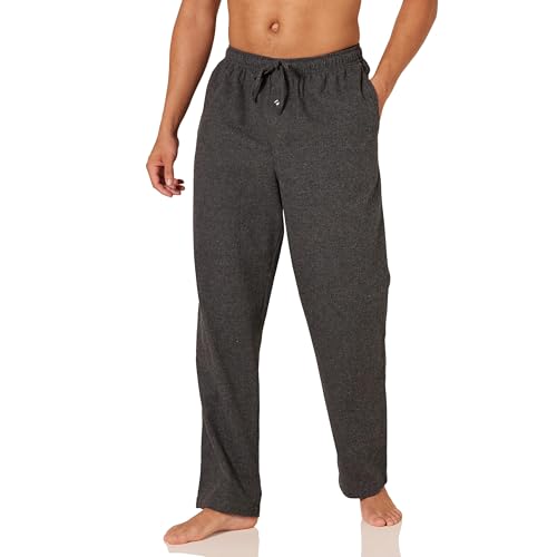 Amazon Essentials Herren Atmungsaktive Flanell-Pyjamahose (Erhältlich In Groß Und Schwer), Dunkelgrau Meliert, XXL