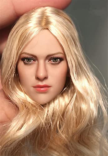 1/6 Weiblich Kopf Sculpt, Europäisches Mädchen Blondes Haar Kopf Geschnitzt für 12 Zoll Actionfigur Körper