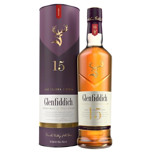 Glenfiddich 15 Jahre Single Malt Scotch Whisky Solera mit Geschenkverpackung, 70cl – ein sensationelles Whisky-Geschenk