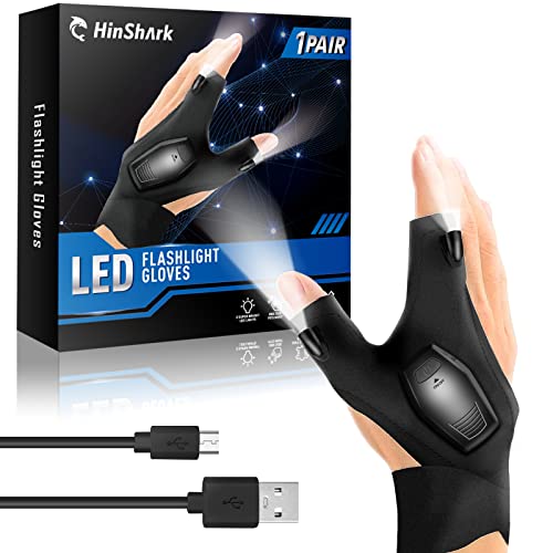Hinshark Geschenke für Männer, Handschuhe mit Licht Angelzubehör, Männergeschenke, Geburtstagsgeschenk Gadgets Weihnachtsgeschenke Adventskalender Füllung für Männer Geschenke für Papa