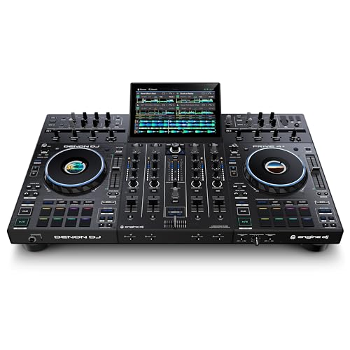 Denon DJ PRIME 4+ Standalone DJ-Controller & Mixer mit 4 Decks, WLAN-Musikstreaming, Drop Sampler, 10.1