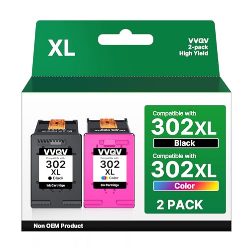 VVQV 302 XL Druckerpatronen Multipack 302XL Ersatz für HP 302 Druckerpatronen Schwarz und Farbe für HP Envy 4525 4520 4522 4523 4524 Officejet 3830 3831 3833 Deskjet 3630 3636 3638 1110