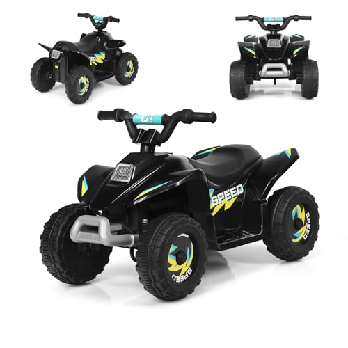 SOARS 6V Elektro Quad für Kinder, 2,8-4,6 km/h, Quad mit Vorwärts-, Rückwärtsfunktion, Elektrofahrzeug, Kinderfahrzeug für Kinder ab 3 Jahren, 73 x 40 x 44,5 cm (Schwarz)