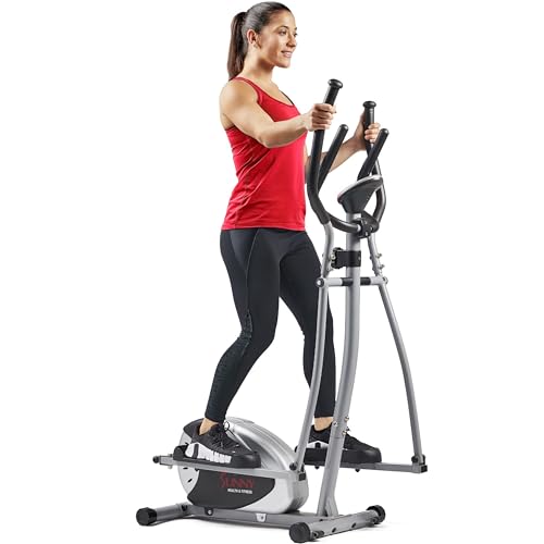 Sunny Health & Fitness Crosstrainer mit Magnetwiderstand mit LCD-Monitor, 100 kg max Gewicht, 8 Widerstandsstufe- SF-E905, Crosstrainer für zuhause, Ellipsentrainer, Ergometer