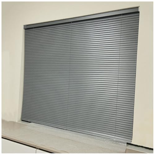 Aluminium Jalousien für Innen Fenster Nach Maß 25 35 45 55 65 75 85 95 105 115 125 135 145 155 165 175 cm Breite, 2.5cm Horizontal Blendschutz Alu Jalousie, Sichtschutz Jalousette(Silver Grey)