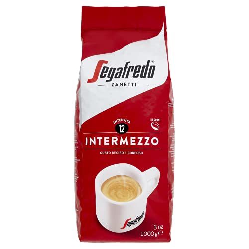 Segafredo Zanetti Intermezzo Kaffeebohnen (1 kg) - Geeignet für Mokka - Le Classiche Line, Dunkel geröstete Kaffeebohnen, kräftiger und vollmundiger Geschmack