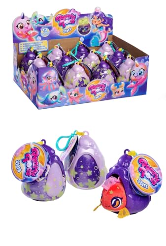 Simba Pearly Pods Glow in The Dark, 12-Fach Sortiert, es Wird nur EIN Artikel geliefert, Plüschfiguren mit Leuchteffekt, 8cm, seltene Meerjungfrau mit Perle, Muschel mit Anhänger, ab 3 Jahre