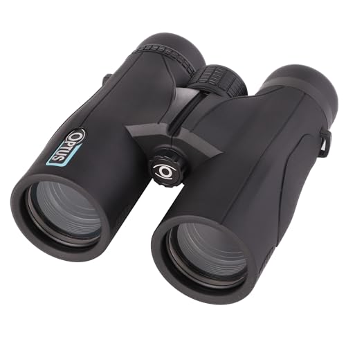 Optus Fernglas 10x42 mit Dachkantprismen, 10x Vergrößerung, mehrfach vergütete Optik, für Brillenträger, Gummiarmierung, Stativanschluss