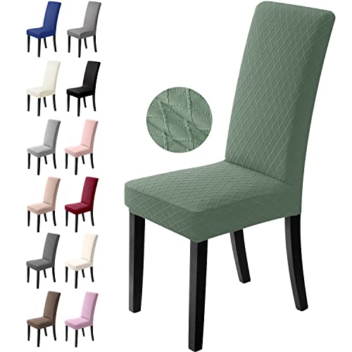 BalladHome Stuhlhussen 4er Set Stretch Stuhlbezug Stuhlüberzug Esszimmerstühle Bezug Universale Elastische Hussen waschbar Abnehmba für Hotel, Bankett, Büro, Partys Deko (4 Stück, Grün)-L