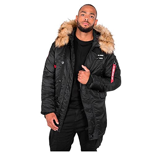 Alpha Industries Herren N3B Airborne Winterjacke Mantel, Schwarz, X-Large