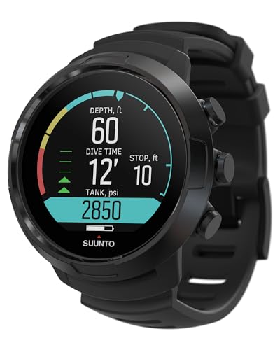 SUUNTO D5 Tauchcomputer mit Farbdisplay, 100m Wasserdicht, Alarmfunktion, Stoppuhr, Wetterinformationen, Kompass und einer Akkulaufzeit von bis zu 12 Stunden im Tauchmodus
