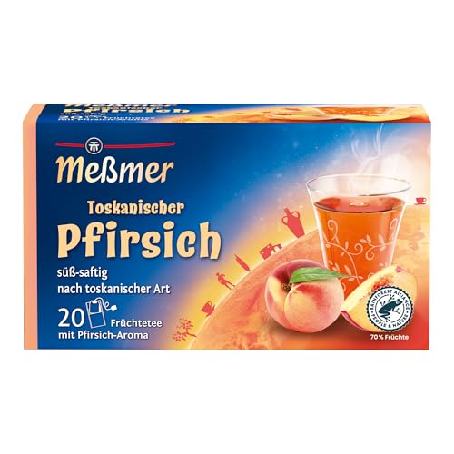 Meßmer Ländertee Toskanischer Pfirsich | Früchtetee mit Pfirsich-Aroma | 20 Teebeutel | süß-saftig