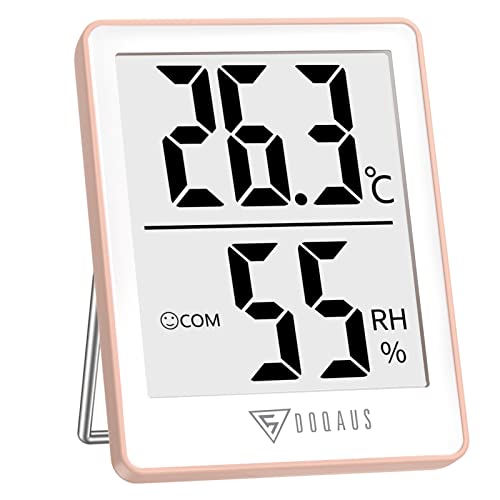 DOQAUS Thermometer Hygrometer Innen Digital Raumthermometer Luftfeuchtigkeitsmesser mit 5s Fast Refresh Temperatur Luftfeuchtigkeit Monitor für Schlafzimmer, Babyzimmer, Keller, Gewächshaus, Büro