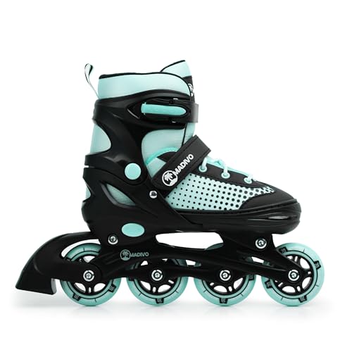 Madivo Horizon Inliner VERSTELLBAR | ABEC-5 Kugellager Inlineskates | für Damen - Mädchen - Kinder | Größen: 30-33, 34-37, 38-41 (Mint, L (38-41))