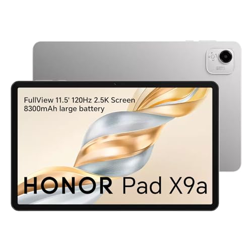 HONOR Pad X9a, 11,5-Zoll-WLAN-Tablet, 6 GB + 128 GB, 120-Hz-FullView-Display, 8300-mAh-Akku, 4 Lautsprecher, Metallgehäuse, Android 15, grau
