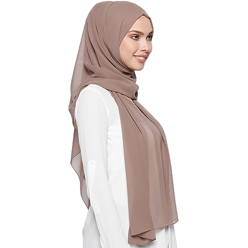 Hijab Muslimisches Kopftuch, Leichtes Chiffon Hijab Weiches Moderne Islamische Für Frauen Islamischer Schal Seidenweiche Kopftuch Sommer Damen Tuch Schal Für Jede Saison