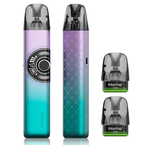 Manvap E zigarette 40w Dual Mesh Coil Pod System 0.6Ω 0.8Ω Pods E Shisha mit 1300mAh Regelbare 3ml Dampfer Vape kit Ohne E Liquid 0,0mg Nikotin