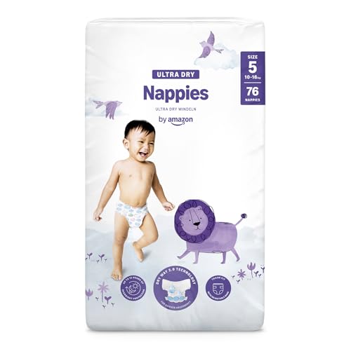 By Amazon - 76 Ultra-Dry Windeln - Größe 5 (10-16 kg) - 1 Pack x 76 (Früher Unter Der Marke Mama Bear, Identisches Produkt)