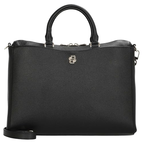 BOSS Leder Businesstasche Schultertasche mit Laptopfach Beyond Briefcase Black schwarz