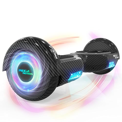 MEGA MOTION Hoverboards für Kinder, 6.5 Zoll Zweirad Selbstbalancierendes Hoverboards mit Bluetooth Lautsprecher, Kommt mit cool leuchtendem Rad, mit LED-Leuchten, Geschenk für Kinder und Jugendliche